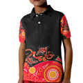 australia-aboriginal-kid-polo-shirt-lizard-red