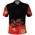 australia-aboriginal-polo-shirt-lizard-red