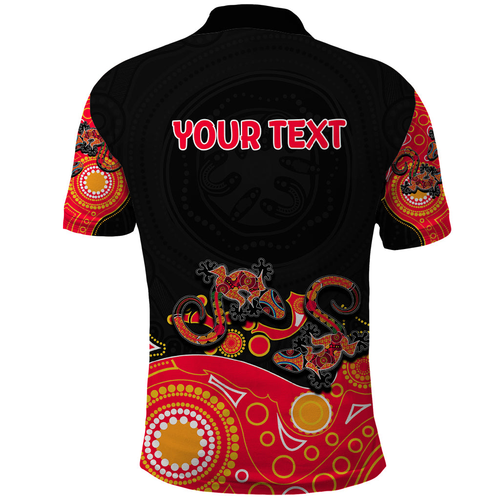 australia-aboriginal-polo-shirt-lizard-red