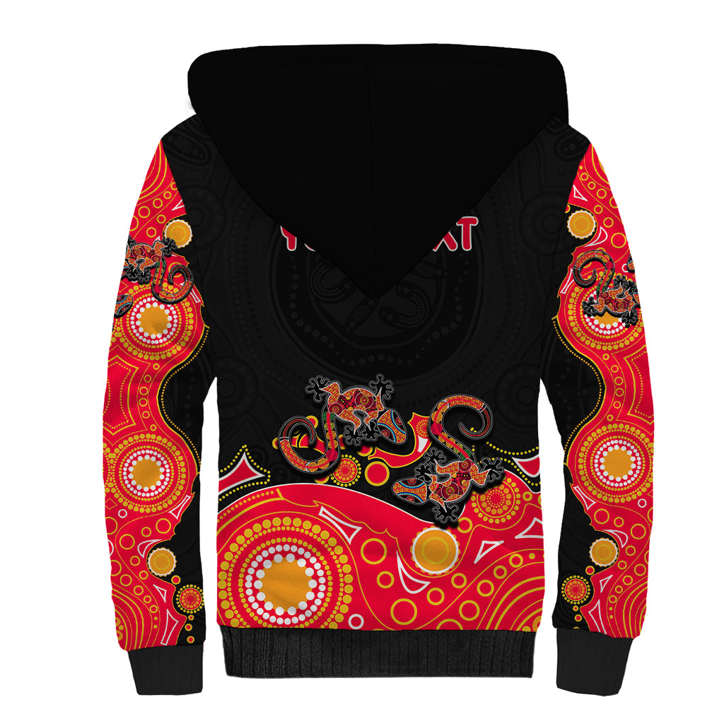 australia-aboriginal-sherpa-hoodie-lizard-red