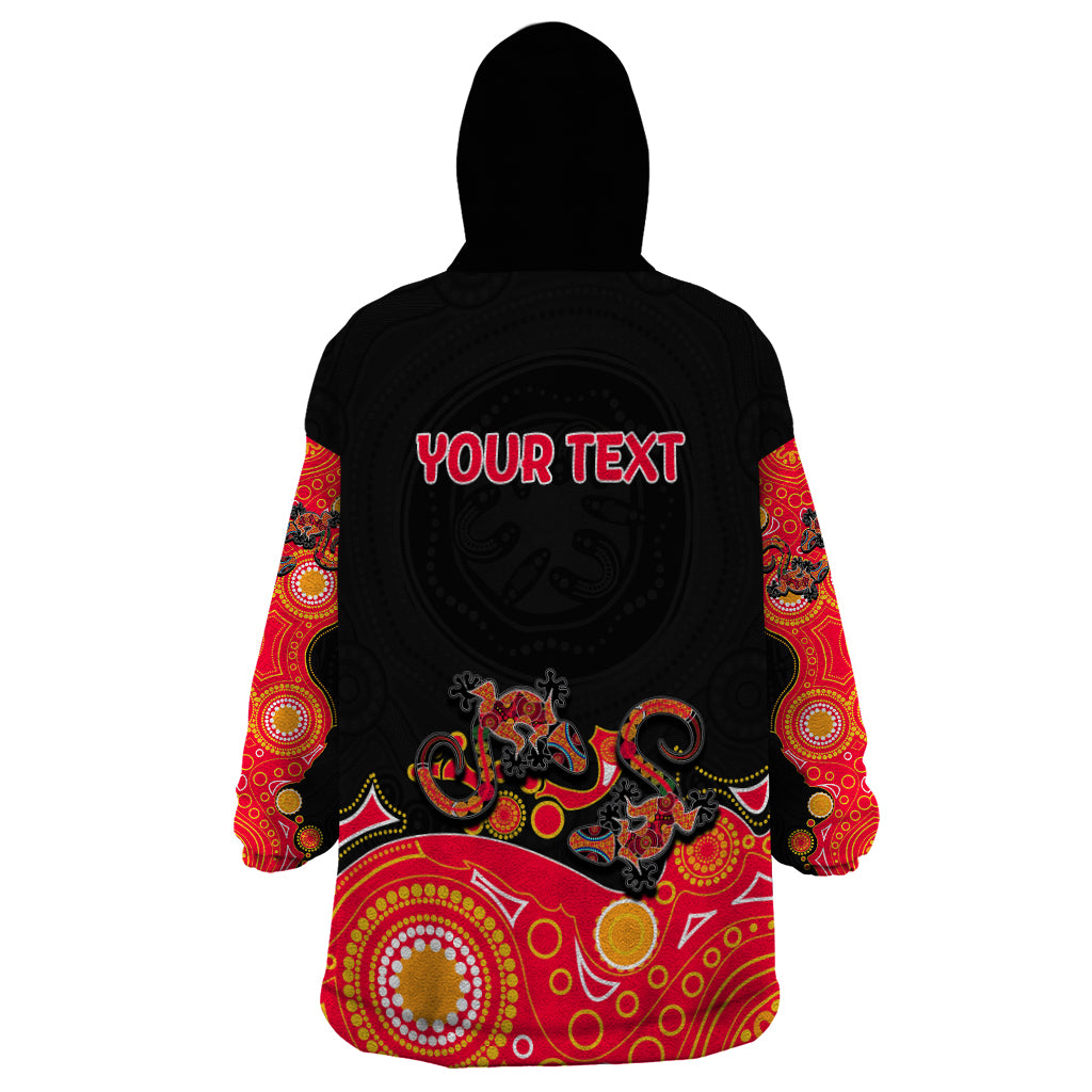 australia-aboriginal-wearable-blanket-hoodie-lizard-red