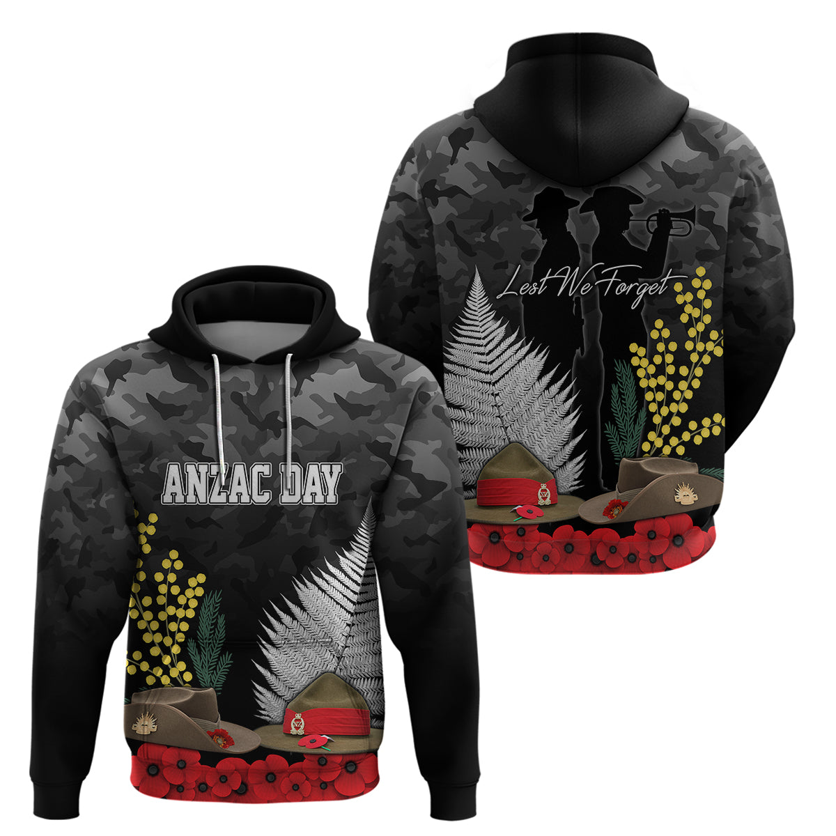 anzac-day-hoodie-camo-style-slouch-hats-mix-silver-fern-golden-wattle
