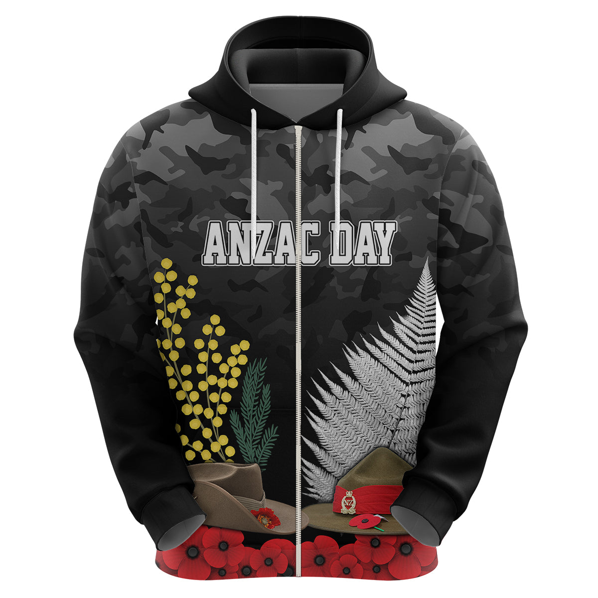 anzac-day-hoodie-camo-style-slouch-hats-mix-silver-fern-golden-wattle