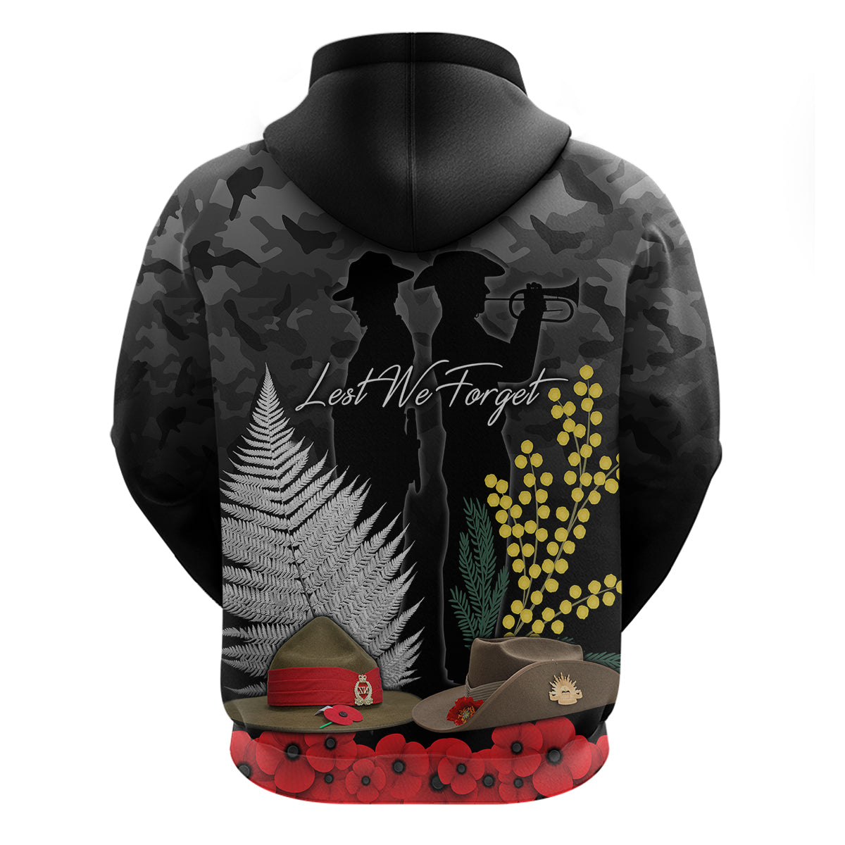 anzac-day-hoodie-camo-style-slouch-hats-mix-silver-fern-golden-wattle