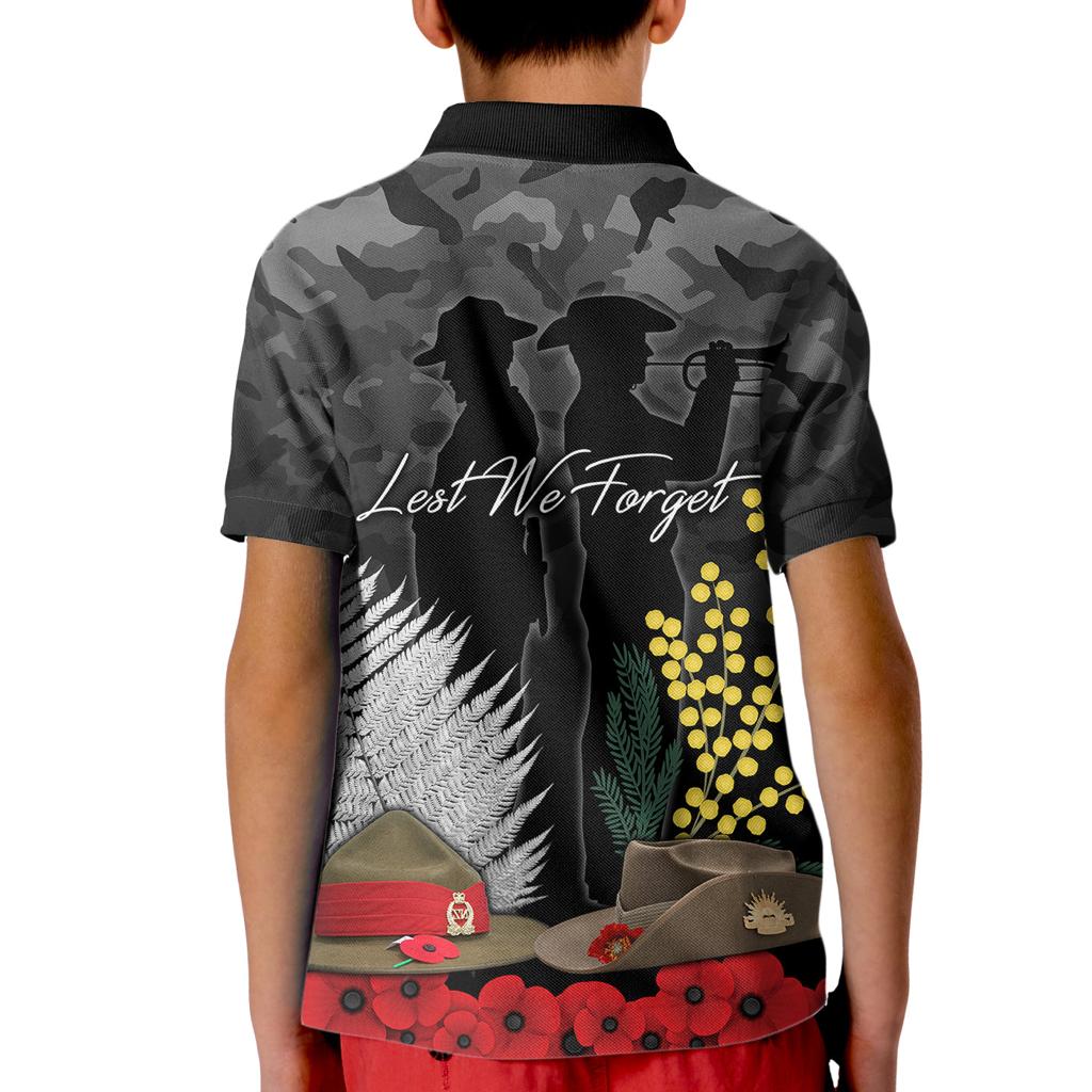 anzac-day-kid-polo-shirt-camo-style-slouch-hats-mix-silver-fern-golden-wattle