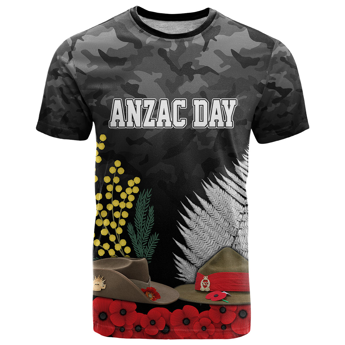 anzac-day-t-shirt-camo-style-slouch-hats-mix-silver-fern-golden-wattle