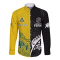 personalised-matildas-mix-football-ferns-long-sleeve-button-shirt-2023-world-cup-aboriginal-tribal-style