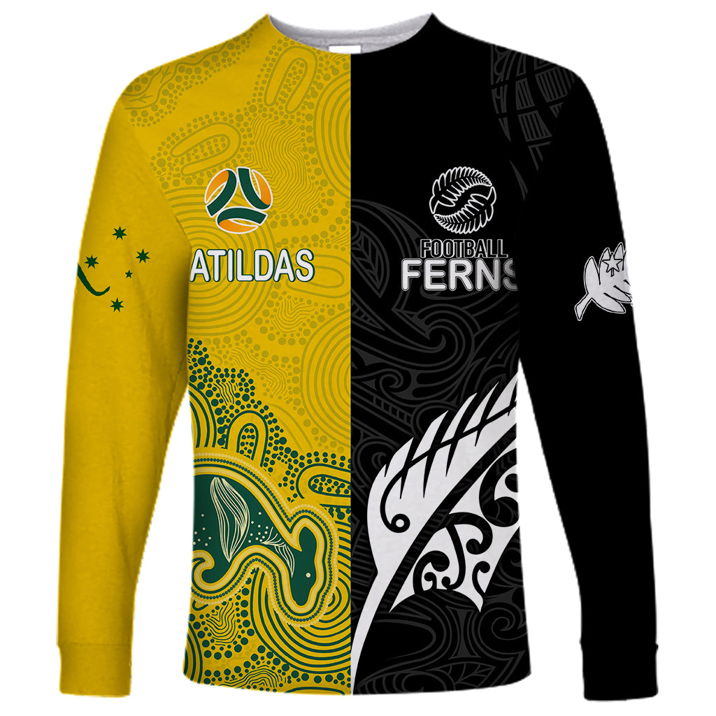 personalised-matildas-mix-football-ferns-long-sleeve-shirt-2023-world-cup-aboriginal-tribal-style