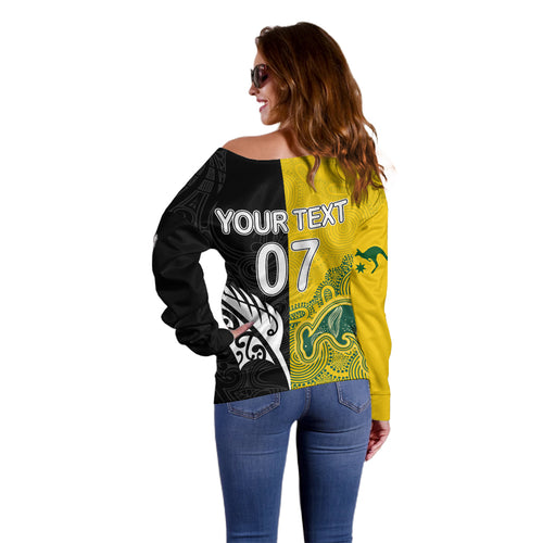 personalised-matildas-mix-football-ferns-off-shoulder-sweater-2023-world-cup-aboriginal-tribal-style