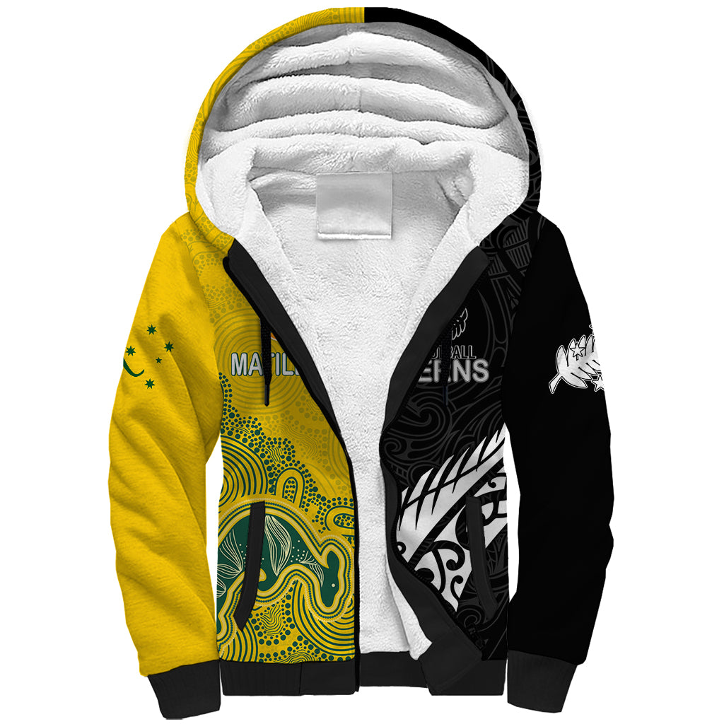 personalised-matildas-mix-football-ferns-sherpa-hoodie-2023-world-cup-aboriginal-tribal-style
