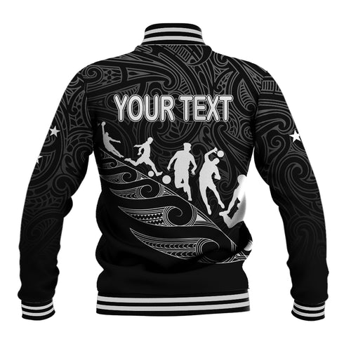 personalised-new-zealand-football-ferns-baseball-jacket-women-world-cup-2023-tribal-koru-pattern