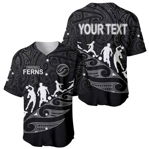 personalised-new-zealand-football-ferns-baseball-jersey-women-world-cup-2023-tribal-koru-pattern