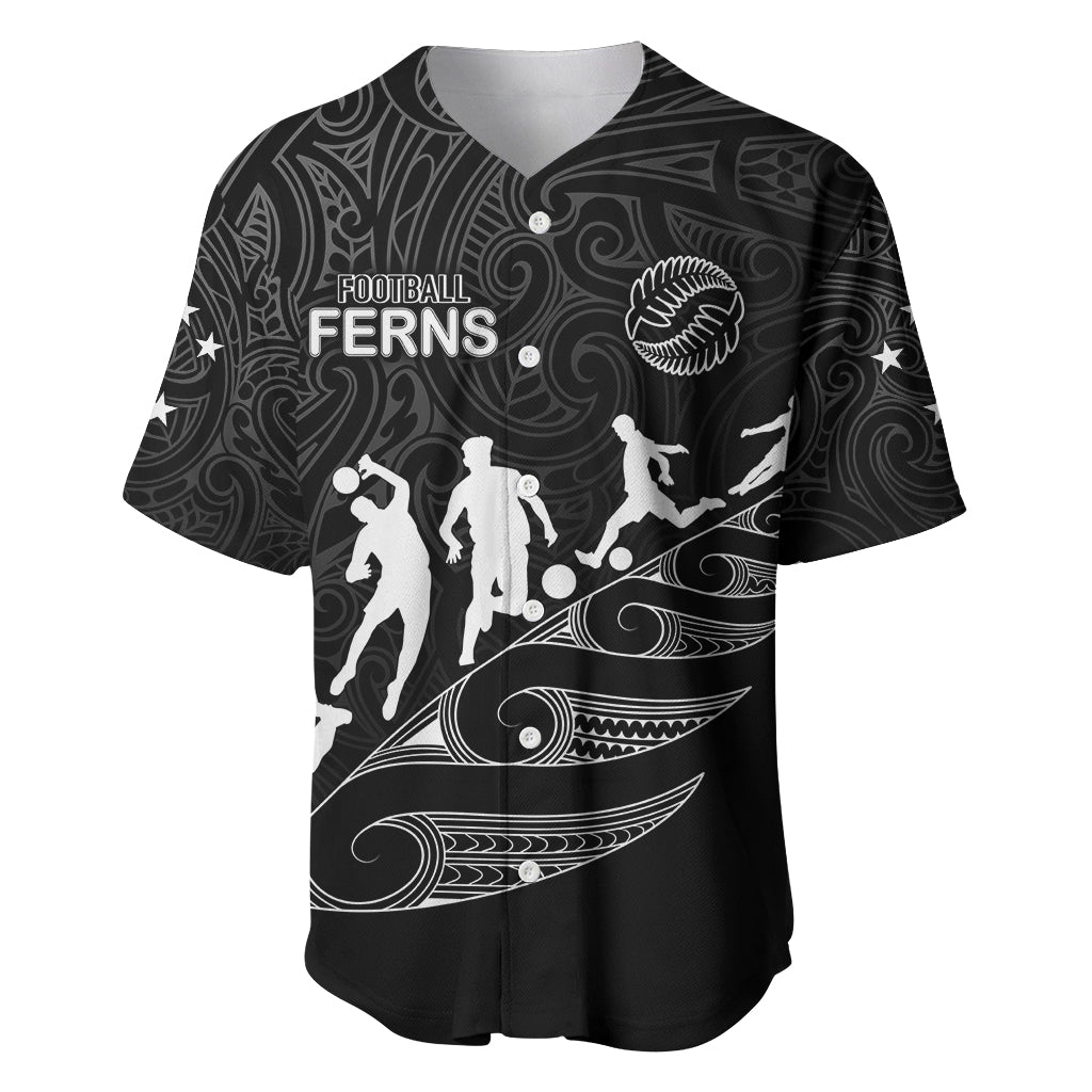 personalised-new-zealand-football-ferns-baseball-jersey-women-world-cup-2023-tribal-koru-pattern