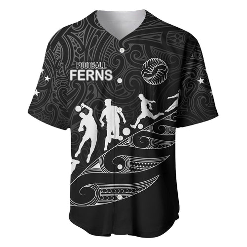 personalised-new-zealand-football-ferns-baseball-jersey-women-world-cup-2023-tribal-koru-pattern