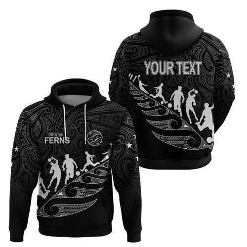 personalised-new-zealand-football-ferns-hoodie-women-world-cup-2023-tribal-koru-pattern