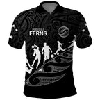 personalised-new-zealand-football-ferns-polo-shirt-women-world-cup-2023-tribal-koru-pattern