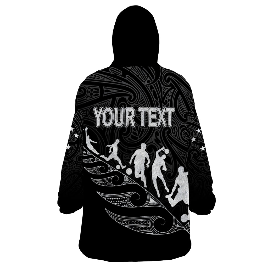 personalised-new-zealand-football-ferns-wearable-blanket-hoodie-women-world-cup-2023-tribal-koru-pattern