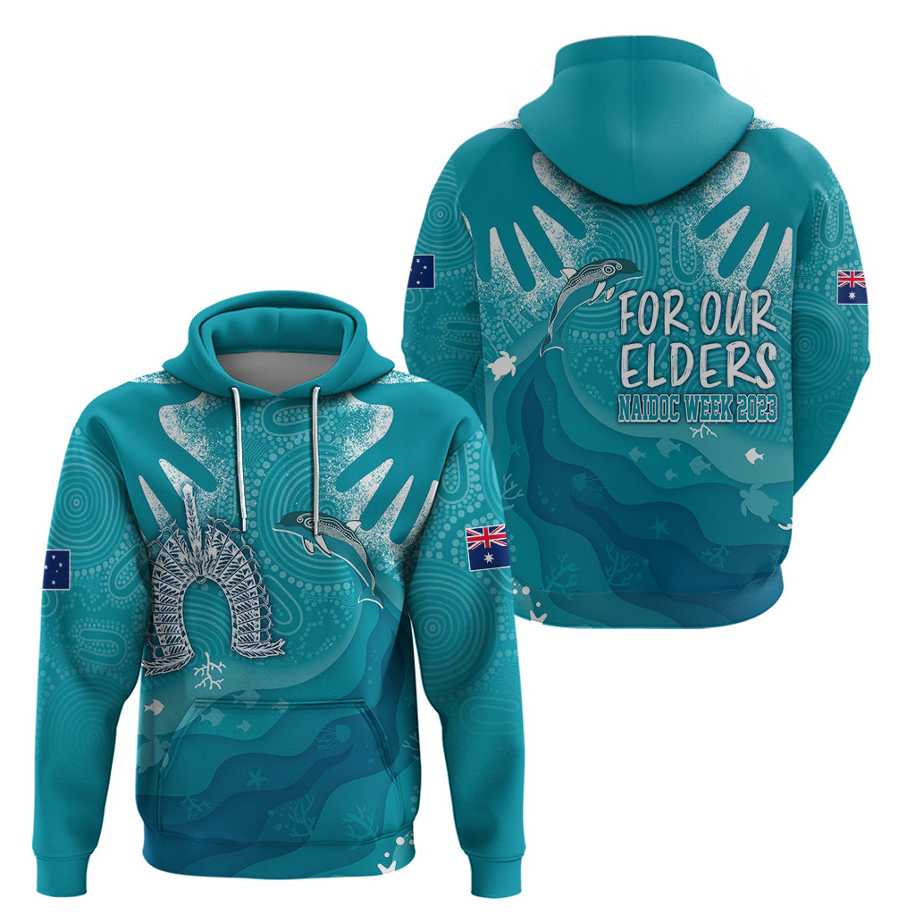 naidoc-week-2023-hoodie-for-our-elders-torres-strait-dolphin-aboriginal-dot-arts