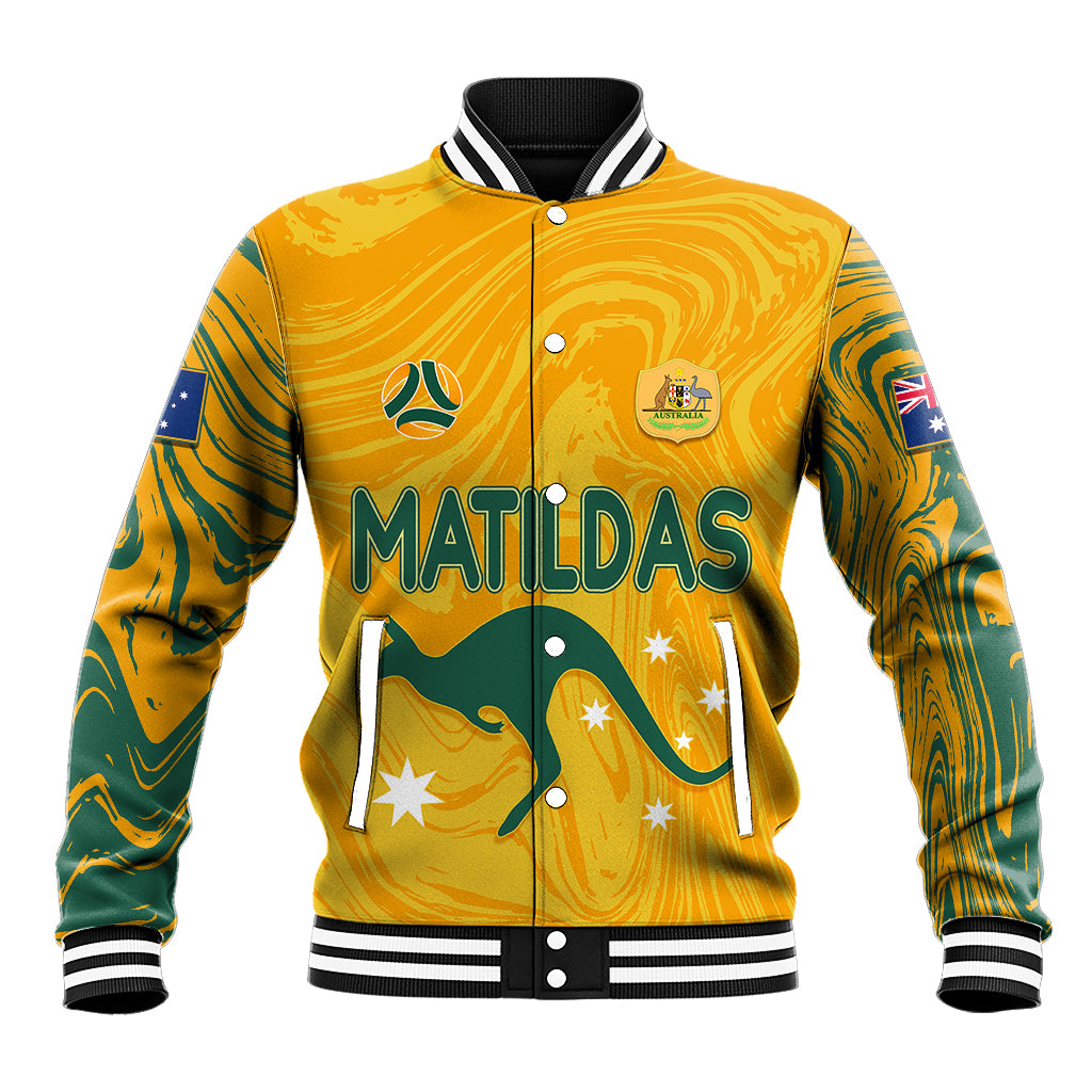 personalised-aussie-matildas-baseball-jacket-2023-women-world-cup-marble-patterns