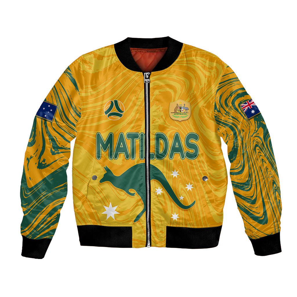 personalised-aussie-matildas-bomber-jacket-2023-women-world-cup-marble-patterns
