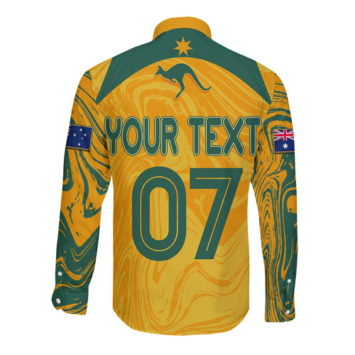 personalised-aussie-matildas-long-sleeve-button-shirt-2023-women-world-cup-marble-patterns