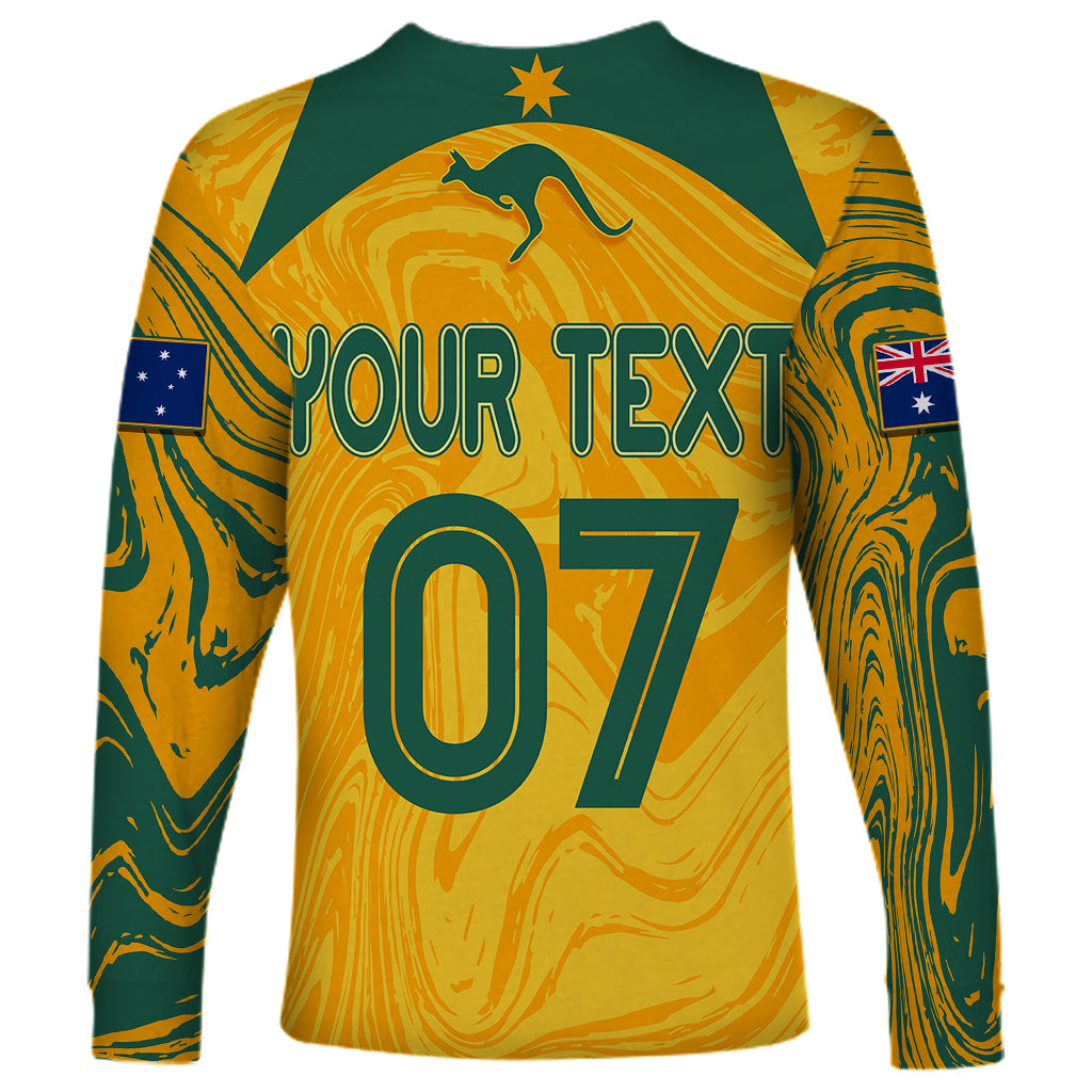 personalised-aussie-matildas-long-sleeve-shirt-2023-women-world-cup-marble-patterns