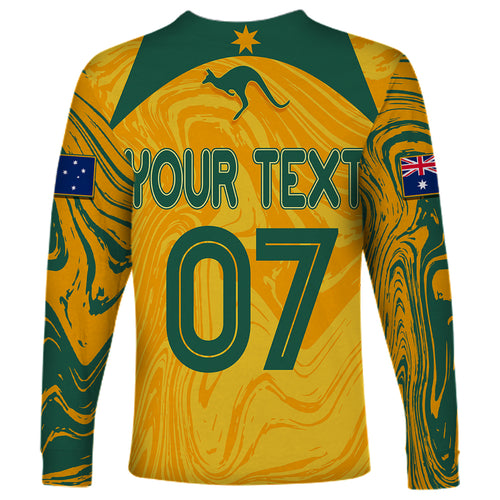 personalised-aussie-matildas-long-sleeve-shirt-2023-women-world-cup-marble-patterns