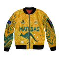 personalised-aussie-matildas-sleeve-zip-bomber-jacket-2023-women-world-cup-marble-patterns