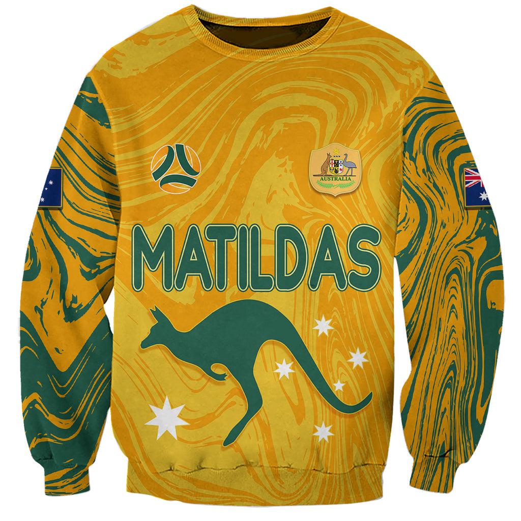 personalised-aussie-matildas-sweatshirt-2023-women-world-cup-marble-patterns