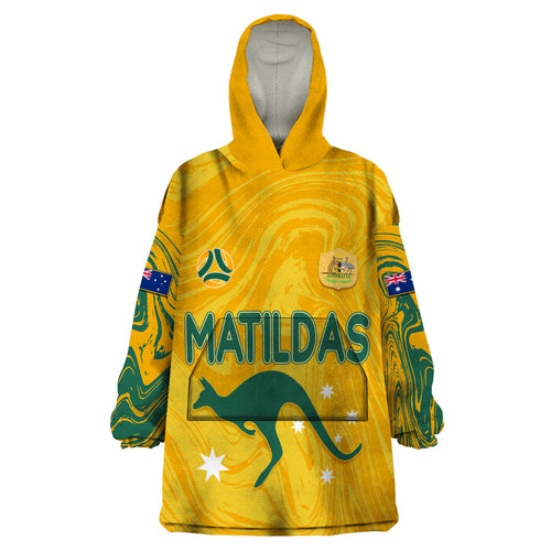 personalised-aussie-matildas-wearable-blanket-hoodie-2023-women-world-cup-marble-patterns