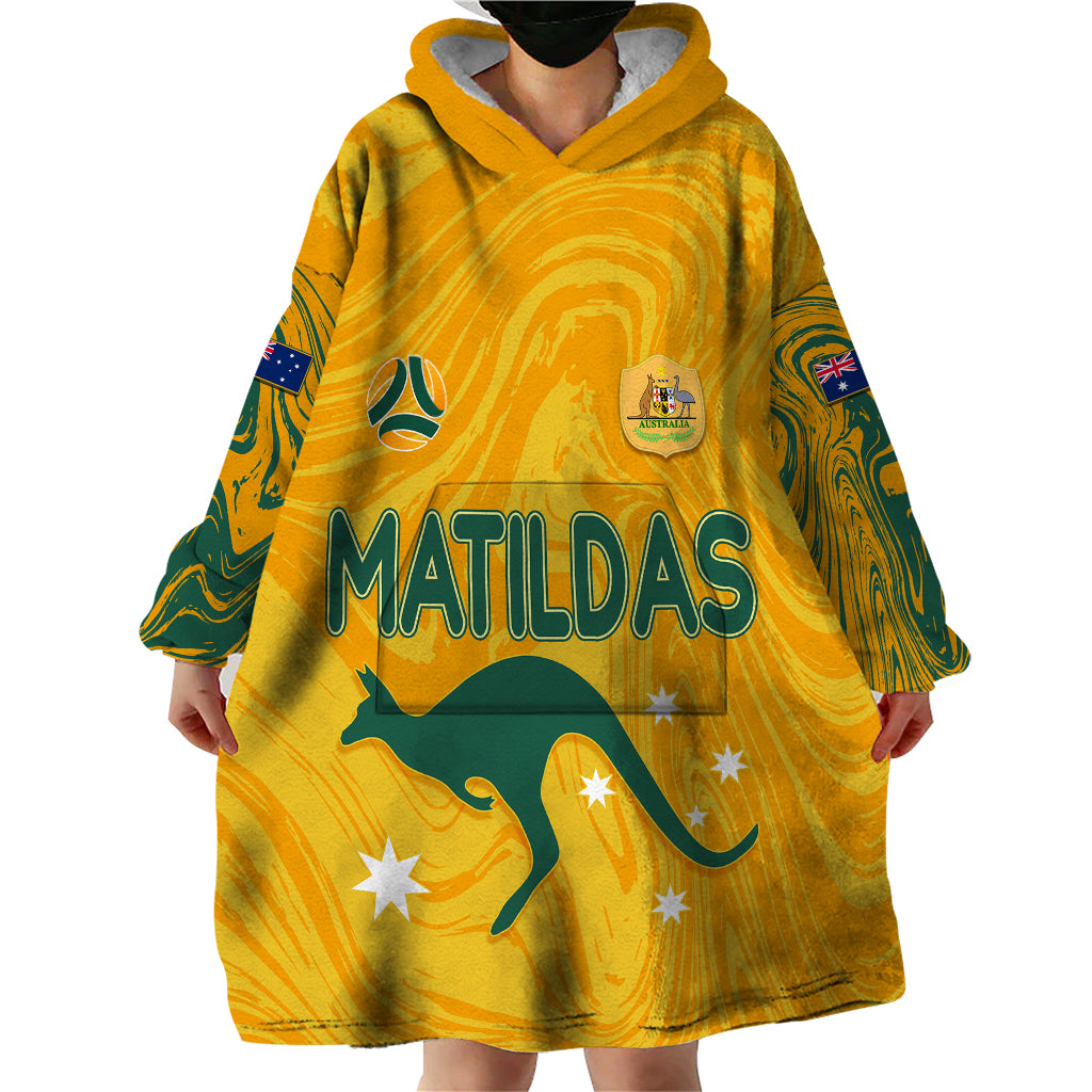 personalised-aussie-matildas-wearable-blanket-hoodie-2023-women-world-cup-marble-patterns