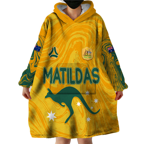 personalised-aussie-matildas-wearable-blanket-hoodie-2023-women-world-cup-marble-patterns