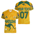 personalised-aussie-matildas-women-v-neck-t-shirt-2023-women-world-cup-marble-patterns