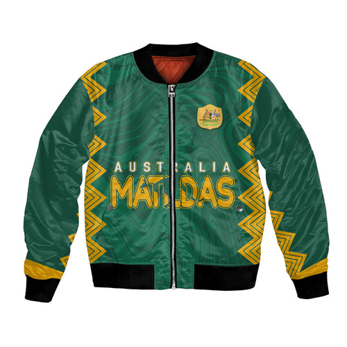 personalised-aussie-matildas-bomber-jacket-2023-women-world-cup-marble-patterns-green