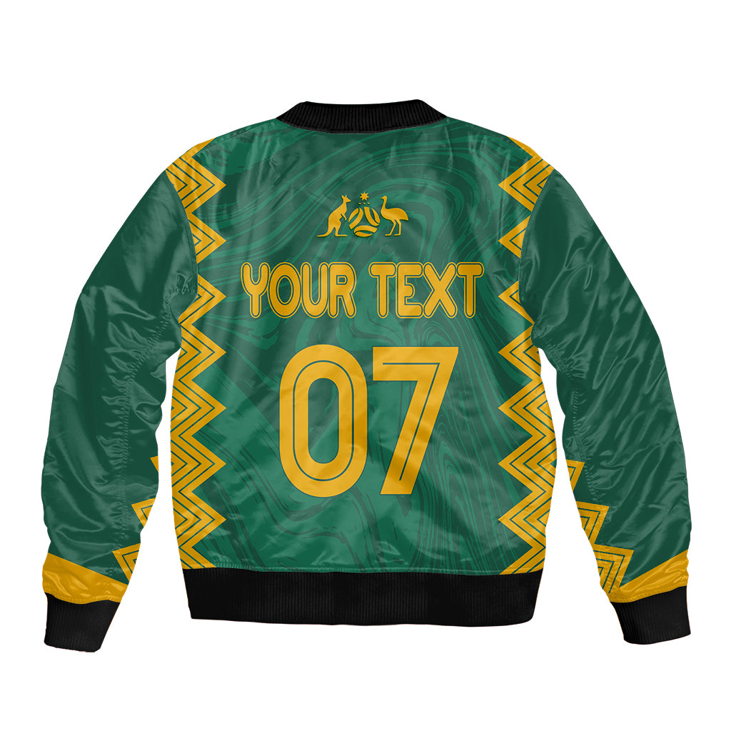 personalised-aussie-matildas-bomber-jacket-2023-women-world-cup-marble-patterns-green