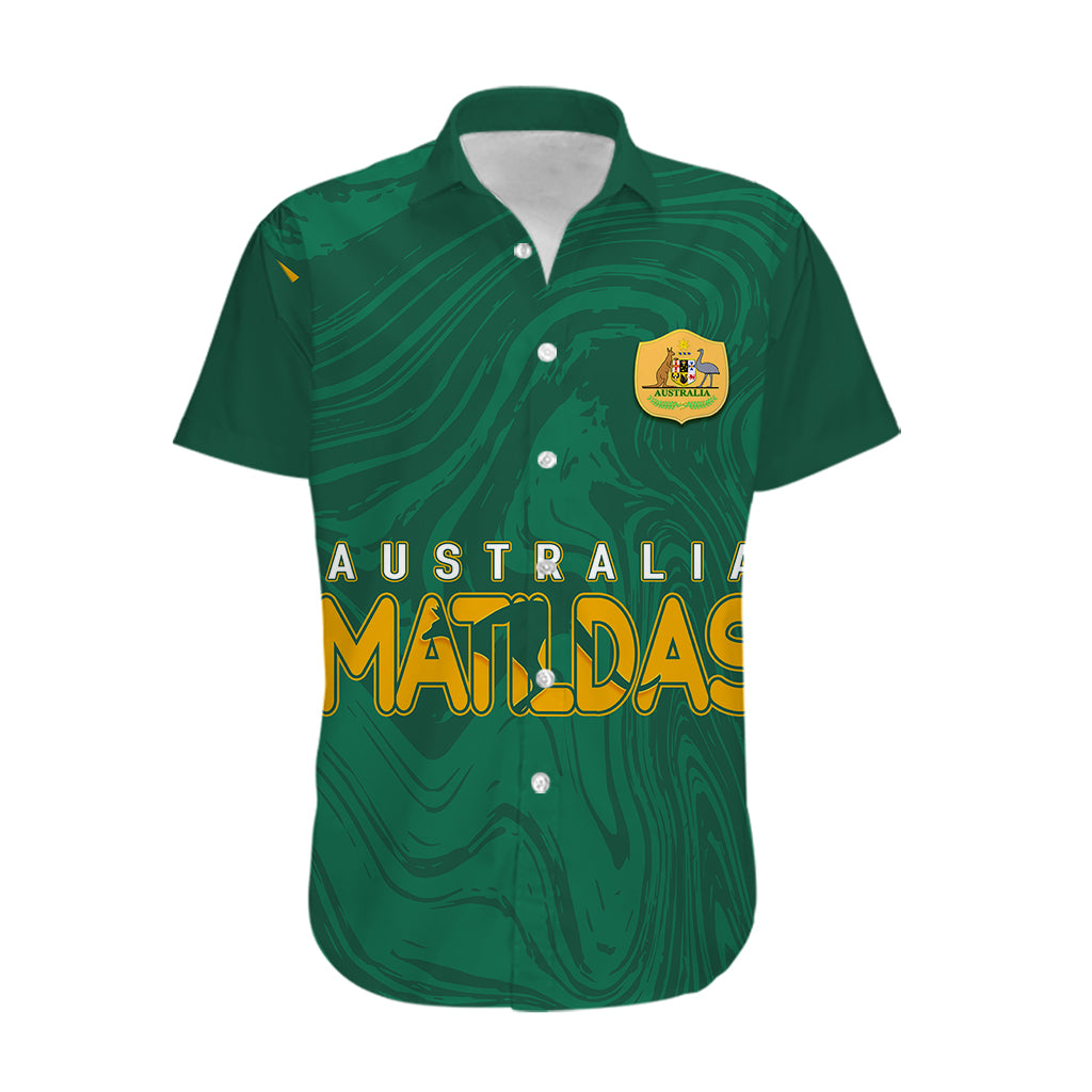 personalised-aussie-matildas-hawaiian-shirt-2023-women-world-cup-marble-patterns-green
