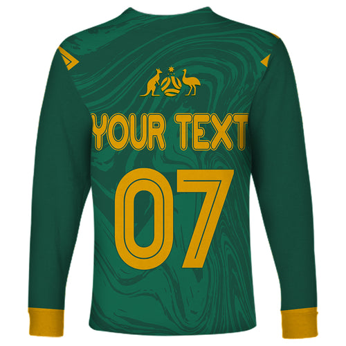 personalised-aussie-matildas-long-sleeve-shirt-2023-women-world-cup-marble-patterns-green