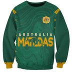 personalised-aussie-matildas-sweatshirt-2023-women-world-cup-marble-patterns-green
