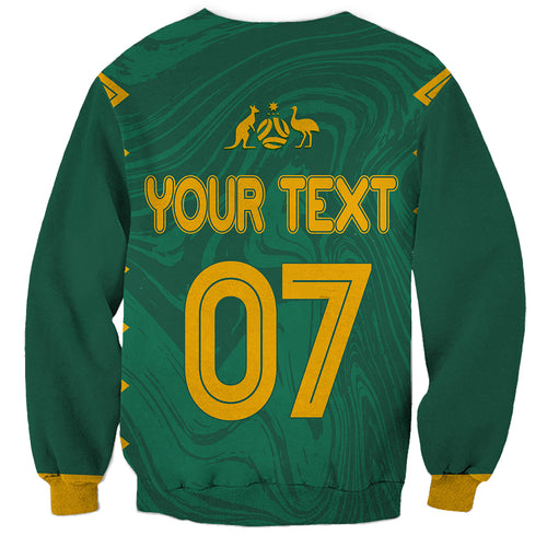 personalised-aussie-matildas-sweatshirt-2023-women-world-cup-marble-patterns-green