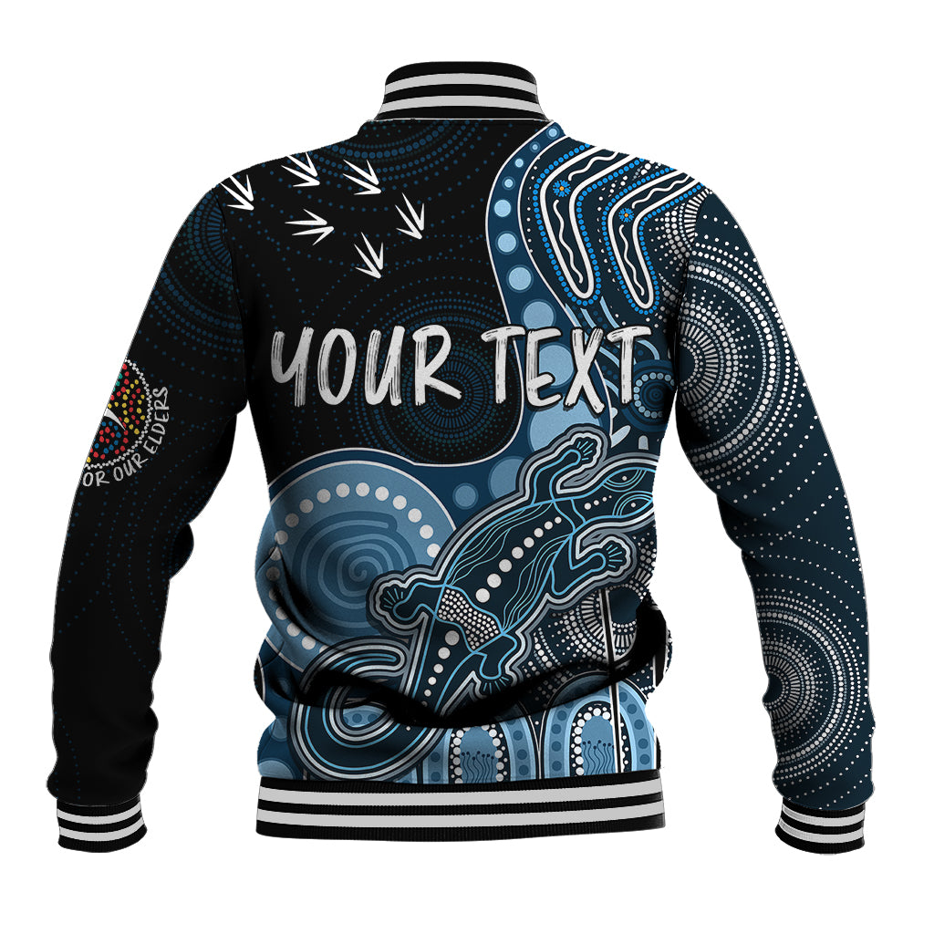 personalised-naidoc-week-2023-afl-blues-baseball-jacket-aboriginal-dot-art-lizard-mix-boomerang