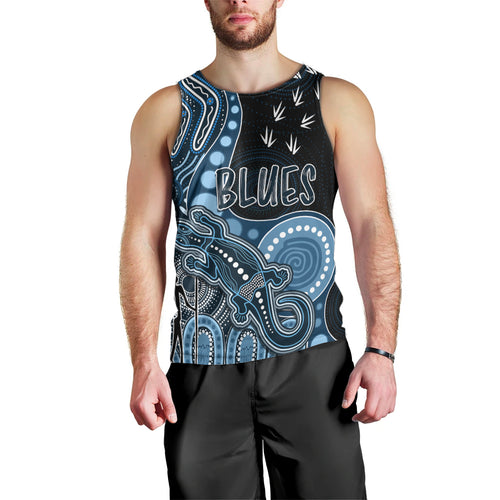 personalised-naidoc-week-2023-afl-blues-men-tank-top-aboriginal-dot-art-lizard-mix-boomerang
