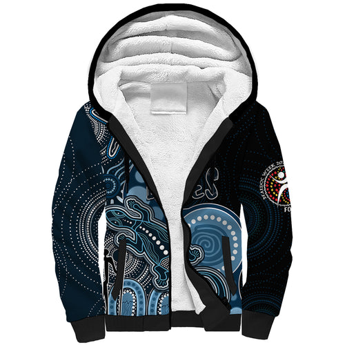 personalised-naidoc-week-2023-afl-blues-sherpa-hoodie-aboriginal-dot-art-lizard-mix-boomerang