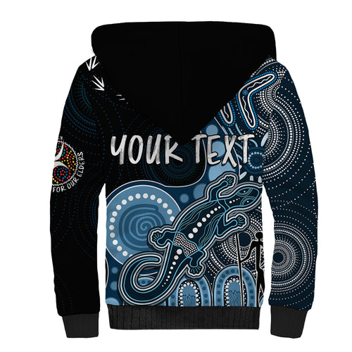 personalised-naidoc-week-2023-afl-blues-sherpa-hoodie-aboriginal-dot-art-lizard-mix-boomerang