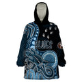 personalised-naidoc-week-2023-afl-blues-wearable-blanket-hoodie-aboriginal-dot-art-lizard-mix-boomerang