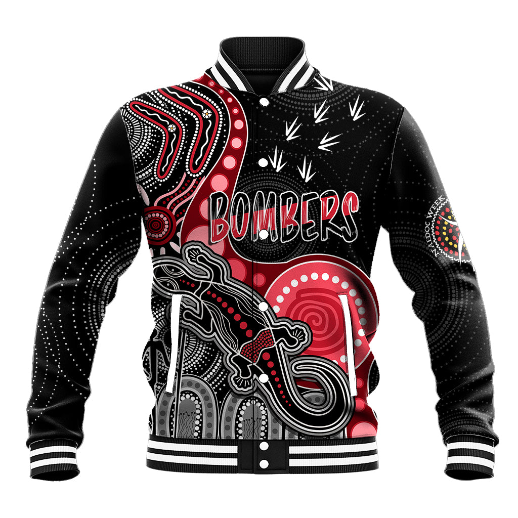 personalised-naidoc-week-2023-afl-bombers-baseball-jacket-aboriginal-dot-art-lizard-mix-boomerang