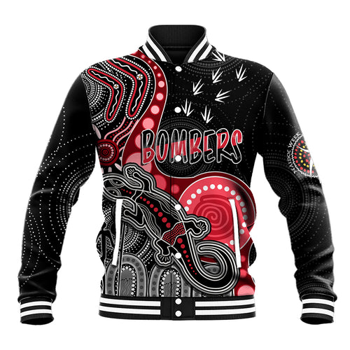personalised-naidoc-week-2023-afl-bombers-baseball-jacket-aboriginal-dot-art-lizard-mix-boomerang