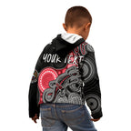 personalised-naidoc-week-2023-afl-bombers-kid-hoodie-aboriginal-dot-art-lizard-mix-boomerang