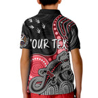 personalised-naidoc-week-2023-afl-bombers-kid-polo-shirt-aboriginal-dot-art-lizard-mix-boomerang