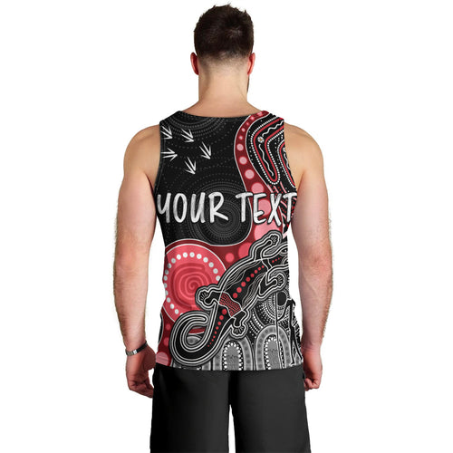 personalised-naidoc-week-2023-afl-bombers-men-tank-top-aboriginal-dot-art-lizard-mix-boomerang