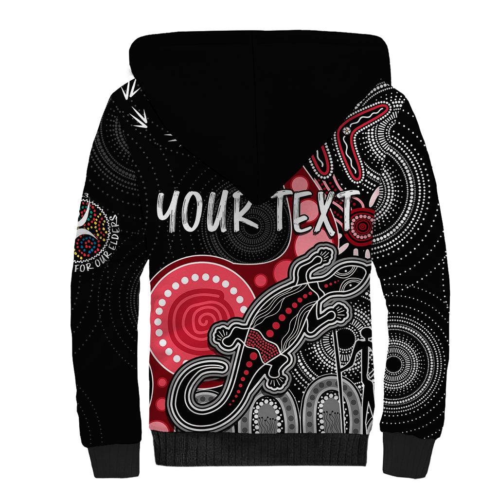 personalised-naidoc-week-2023-afl-bombers-sherpa-hoodie-aboriginal-dot-art-lizard-mix-boomerang